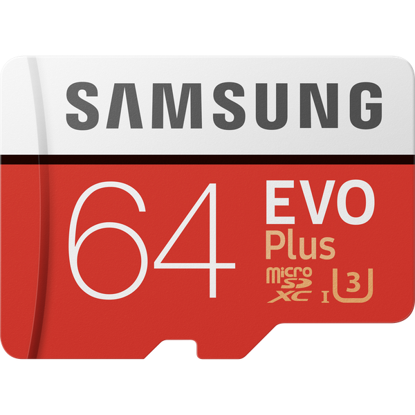 Samsung Micro SD EVO+ (v2) Memory Card w/Adapter - Red